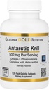 California Gold Nutrition Antarctic Krill Oil, Ultra-High Omega-3 με Ασταξανθίνη, Φυσική Φράουλα & Γεύση Λεμονιών, Μη ΓΤΟ, Χωρίς γλουτένη, 500 mg, 120 ψάρια Ζελατίνη Softgels, 2 συσκευασίες