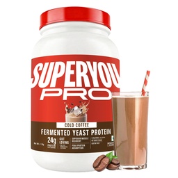 Superyou Pro Fermented Yeast Protein Isolate Cold Coffee 1kg | 24g Protein/Serve | Vegan, No Bloat, Heat-Stable | Easy to Digest | Gut Friendly | PDCAAS of 1