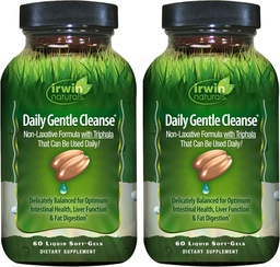 Irwin Naturals Daily Gentle Cleanse - 60 Liquid Soft-Gels, Συσκευασία 2 - Μη-Laxative Formula με Triphala