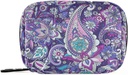 Paisley Flower Purple Pill Box 7 Day Pill Τσάντα Τσάντα Ταξιδιού Χάπια Organizer με Zipper Φορητή Εβδομαδιαία περίπτωση Συμπαγές μέγεθος για τον κάτοχο συμπλήρωμα βιταμίνης