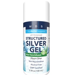 Κολλοειδές ασημί Gel, Burn and Wound Care with Aloe Vera - 30ppm pH Ισορροπημένη Φόρμουλα Βοηθά Soothe Burns, Sores & Eczema - Structured Silver - Made in USA (3,38 oz)