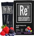Re3 - Rehydrate - Replenish - Recover Ηλεκτρολύτες Powder Packets. Χωρίς ζάχαρη, 7 Cal, 1.4 υδατάνθρακες. Το καλύτερο μείγμα βιταμινών και ορυκτών (Mixed Berry)
