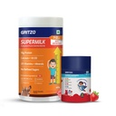 Gritzo SuperMilk Growth+ (7-12y Boy), 400g + Multivitamin Gummies