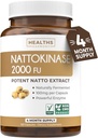 Healths Harmony Nattokinase 2000 FU (Non-GMO) Ισχυρό συμπλήρωμα νατοκινάσης Κατασκευασμένο από φυσικά ζυμωμένες σόγιας - (4 μήνες προμήθεια) 120 κάψουλες Vegan Natto