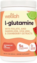 Wellah L-Glutamine Σκόνη Καρπούζι Lime (50 Σερβίρει) - 5g L-Glutamine Per Serving, Γλυκασμένο με Stevia