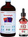 LIQUIDHEALTH Neulogic Nootropic Focus Supplement & Organic Methyl B12 5000mcg Βιταμίνη Σταγόνες με ταρτάρ Cherry Juice για ανοσοποιητική υποστήριξη, βελτιωμένη μνήμη & συγκέντρωση, φυσική ενέργεια, συνολική υγεία