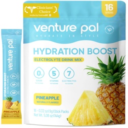 Venture Pal Sugar Free Electrolyte Powder Packets - Liquid Daily IV Drink Mix for Rapid Hydration & Party Recovery 
