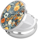 Nipichsha Pill Box, Small Pill Case for Purse & Pocket, Cute Travel Medicine Organizer, Portable Medicine Container Holder to Hold Vitamins, Medication, Fish Oil & Supplement, B05-Beautiful Flowers