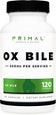 Primal Ox Bile (120 κάψουλες, 500 MG ανά υπηρεσία) - Χωρίς γλουτένη, χωρίς ΓΤΟ, δοκιμή τρίτου μέρους