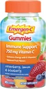 Emergen-C 750mg Βιταμίνη C Gummies για ενήλικες, ανοσοποιητική υποστήριξη Gummies, χωρίς γλουτένη, φράουλα, λεμόνι και βατόμουρο Γεύσεις - 45 Count