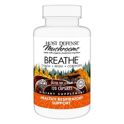 Host Defense Breath* Κάψουλες - Ανοσοποιητική & Αναπνευστική Υποστήριξη Mushroom Supplement - Βότανο Συμπληρώματα Υγείας Πνεύμονα με Chaga, Reishi & Cordyceps - 120 Κάψουλες (60 Υπηρεσίες)*
