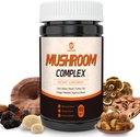 Mushroom Supplement Complex, Lions Mane, Reishi, Turkey Tail, Chaga, Maitake, Agaricus, 6 υψηλής αντοχής οργανικό Mushroom για ενέργεια, εστίαση, μνήμη & ανοσοποιητικό σύστημα Υποστήριξη