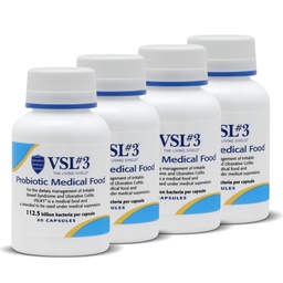 VSL #3® Probiotics for Digestive Health, IBS & UC Συμπτώματα - 112.5B CFUs, Υψηλής ισχύος, Multi-Strain, Ζωντανά, ψυκτικά προβιοτικά, Ιατρικά τρόφιμα για την υποστήριξη της υγείας των ούρων σε άνδρες & γυναίκες, 240 κάψουλες