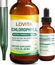 Lovita Chlorophyl Liquid Drops, High Potency 120 mg/mL, 7,200 mg ανά φιάλη, Natural Energy Booster & Immune Support, Internal Deodorant, Skin Health, Vegan & Non-GMO, Mint Flavor, 60 Services 2 Oz