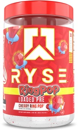 RYSE φορτωμένο πριν από την προπόνηση σκόνη - Ring Pop Cherry - Καθημερινή προ-εργασία για άνδρες και γυναίκες με 325mg καφεΐνη, Beta Alanine, και κιτρουλίνη για αντλία, εστίαση, και ενέργεια - 30 εξυπηρετούν
