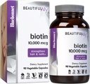 Bluebonnet Διατροφή Όμορφη Ally Biotin 10.000 mcg, Ενίσχυση μαλλιών & νυχιών*, μη GMO, Vegan, Kosher Πιστοποιημένο, χωρίς γλουτένη, χωρίς σόγια, 90 κάψουλες λαχανικών, 90 εξυπηρετούν