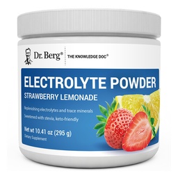 Dr. Berg Zero Sugar Hydration Keto Electrolyte Powder - Ενισχυμένο w/ 1000 mg Κάλιο & Αλάτι Real Ιμαλαΐων (NOT Table Salt) - Συμπληρώματα Ενυδάτωσης Λεμονάδας Φράουλας - 50 Σερβιέτες