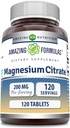 Amazing Formulas Magnesium Citrate | 200 Mg Tablets | Mineral Supplement | Non-GMO | Gluten Free | Made in USA (1 Pack, 120 Count)