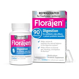 Florajen Digestion Probiotic - Σύνθετη έντερα συμπλήρωμα υγείας για δυσκοιλιότητα & Bloating Relief - 15 δισεκατομμύρια ζωντανές κουλτούρες - Multi-Strain Formula - Ψύξη για δύναμη & φρεσκάδα - 90 κάψουλες