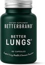 Betterbrand BetterLungs Lungs Support Supplement with NAC, Mullein Leaf for Smokers, Analysis Health Formula with Elderberry, Vitamin D, Ginseng, Reishi Mushroom - 60 Caps - Pack of 1