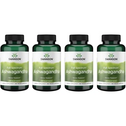 Swanson Ashwagandha συμπλήρωμα σκόνης - με Ashwagandha ρίζα για την προώθηση του στρες ανακούφιση & ενέργεια - Ayurvedic συμπλήρωμα για τη φυσική ευεξία (100 κάψουλες, 450mg το καθένα) 4 Συσκευασία