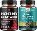 Bundle of Horny Goat Weed for Men - Extra Strength Male Supplement for Stamina & Energy and Liver Cleanse Detox & Repair - Γαϊδουράγκαθο για γάλα Silymarin με εκχύλισμα Dandelion Root Choline Beetroot Artichoke