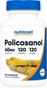 Nutricost Policosanol 40mg, 120 κάψουλες - Χωρίς γλουτένη, μη ΓΤΟ, και χορτοφάγους φιλικό