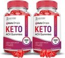 Αιτιολογημένα Εργαστήρια (2 Pack Keto σταγόνες Keto ACV Gummies Advanced Formula 1000MG Διαμορφωμένο με χυμό βότανου σε σκόνη B12 Vegan Non GMO 120 Gummys