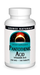 Source Naturals Pantothenic Acid 250 mg Βιταμίνη B-5 Συμπλήρωμα διατροφής - 100 δισκία