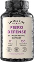 Crystal Star Fibro Defense, 150 Κάψουλες - Breast & Uterine Health Ανάμεσα σε περιόδους - Φυσικό συμπλήρωμα βοτάνων Caps για γυναίκες - χορτοφάγους, μη ΓΤΟ