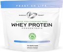 Μύες Feast Grass-Fed Whey Πρωτεΐνη συμπυκνωμένο σκόνη, Όλα τα φυσικά, ορμονική χωρίς πάστα Αυξημένη πρωτεΐνη Whey Σκόνη για γυναίκες και άνδρες, Καθαρό, μη-GMO & χωρίς γλουτένη συμπυκνωμένο Whey - Χωρίς γεύση, 5lb