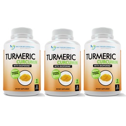 Turmeric Curcumin Supplement - 2250mg/d - Veggie Caps - 95% Curcuminoids with Black Pepper Extract (Bioperine) - 750mg Caps - 100% Organic - Πιο Ισχυρός Κουρκουμάς (Pack of 3)