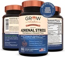 Ανάπτυξη βιταμίνης Adrenal Stress Advanced Formula, Organic KSM-66 Ashwagandha με AlphaWave L-Θεανίνη, 5-HTP, Μαγνήσιο Blend - Everyday Stress Relief, Mood Support, Γνωστική, Εγκεφαλική Υγεία, 90 Κάψουλες