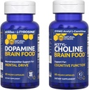 NATURAL STACKS Dopamine & Acetylcholine Brain Food Bundle - Υποστηρίζει την ψυχική οδήγηση και τη γνωστική λειτουργία * - 120 Σύνολο καψακίων