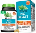 Zenwise Health No Bloat Digestive Enzymes for Gut Health, Gas & Bloating Relief - Multi Enzymes Digestion Supplement with Probiotics, Ginger, Turmeric Dandelion & Lactase - Άνδρες & Γυναίκες - 160 Count