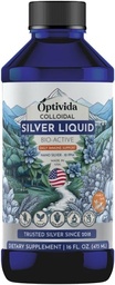 Optivida Health Colloidal Silver Liquid (16 Oz) – Premium Nano Silver Colloidal Supplement for Daily Wellness & Immune Support, Natural Liquid Silver Hydrosol for Adults & Kids, Non-GMO, Gluten-free