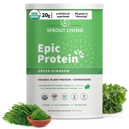 Πρωτεΐνη, Πρωτεΐνες & Superfoods με βάση φυτά σε σκόνη, Πράσινο Βασίλειο 20 γραμμάρια οργανική πρωτεΐνη σε σκόνη, πράσινα, λαχανικά, μη γαλακτοκομικά, μη ΓΤΟ, χωρίς γλουτένη, χαμηλή ζάχαρη (2 Λίρες, 24 σερβίτσια)