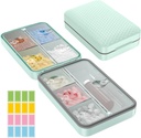 Restree Weekly Pill Organizer, Μαγνητική Θήκη Απόδειξης Υγρασίας, Μεγάλη Χωρητικότητα Travel Pill Box με Εσωτερική Καθαρή Lid για Βιταμίνες, Συμπληρώματα, και Καθημερινή Φάρμακα 8 Διαμέρισμα (Πράσινη)