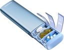 Vaydeer Metal Travel Pill Organizer, 7 Day Weekly Pill Box, Μεγάλη Χωρητικότητα Καθημερινή Χαριτωμένη περίπτωση Χάπια για Συμπληρώματα, Χάπια, Βιταμίνες και Φάρμακα (Μικρό, Μπλε)