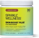 Sparkle Wellness VERISOL Bioactive Hydrolyzed Collagen Peptides | Collagen Powder Supplement with Vitamin C & Hyaluronic Acid for Hair, Skin, and Nail Health | Skin Boost Plus (Chocolate) [30-Serves]