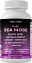 Vitamatic Sea Moss with Black Seed Oil, Ashwagandha, Turmeric, Bladderwrack & Burdock - 180 κάψουλες Vegan