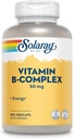 SOLARAY Vitamin B Complex 50 mg - Κυτταρική ενέργεια Βιταμίνες - Μεταβολισμός και Νευρική Υγεία Υποστήριξη με Βιταμίνη Β12, Βιταμίνη Β1, Β6, Νιασίνη, Φολικό οξύ, Βιοτίνη και άλλες Βιταμίνες Β - Vegan, 250 VegCaps