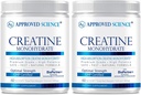 Εγκεκριμένη επιστήμη Creatine Monohydrate σκόνη με BioPerine - Υποστήριξη προπόνησης - 120 εξυπηρετήσεις - 5g ανά υπηρεσία - Άγευστη - Συσκευασία των 2 - Μη ΓΤΟ, Vegan