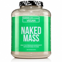 NAKED Vegan Μάζα - Vanilla Vegan Κερδιστής βάρους - 1.230 θερμίδες, μη GMO, χωρίς σόγια και γλουτένη, Δεν τεχνητά συστατικά - 8LB χύμα - 11 εξυπηρετούν