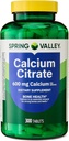 Spring Valley Calcium Citrate Tablets Συμπλήρωμα διατροφής 600 mg, 300 Count. - Νέα εμφάνιση