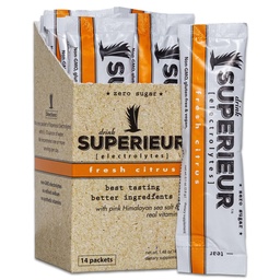 Superieur Ηλεκτρολυτές Powder Packets - Vegan Electrolyte Hydration Powder w/Sea Minerals - Keto Friendly, Non-GMO, Zero Sugar Electrolyte Supplement - Healthy Sports Drink - Εσπεριδοειδή (14 Packets)