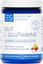 Essential Stacks Gut L-Glutamine Powder - Αποκλειστικά Κατασκευασμένη στις ΗΠΑ - Pure L Glutamine Powder for Gut Health (50 Σερβιέτες, Λεμονάδα Βατόμουρο)