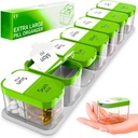 Extra Large Weekly Pill Organizer - XL Vitamin Holder με 7 αποσπώμενα διαμερίσματα AM PM - Φορητό φαρμακείο για το σπίτι και τα ταξίδια, Μεγάλο συμπλήρωμα εμπορευματοκιβωτίων για εβδομαδιαία ή καθημερινή χρήση, πράσινο