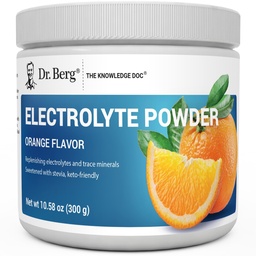 Dr. Berg Zero Sugar Hydration Keto Electrolyte Powder - Ενισχυμένο w/ 1000 mg Κάλιο & Αλάτι Real Ιμαλαΐων (NOT Table Salt) - Συμπλήρωμα Ενυδάτωσης Πορτοκαλί Γεύσης - 50 Σερβιέτες