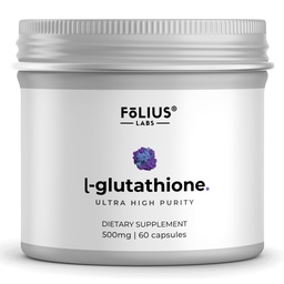 Ultra High Strength L-Glutathione 98% συμπλήρωμα για το λαμπερό δέρμα - Συμπληρώματα κολλαγόνου για γυναίκες και άνδρες - 500mg συμπυκνωμένη φόρμουλα, Μειωμένη L-Glutathionone συμπλήρωμα - 60 κάψουλες